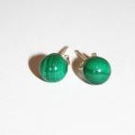 Malachite Studs On Sterlin..
