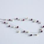Ivory And Burgundy Freshwa..